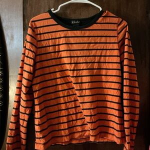 Rafaella Black and Orange Striped Top